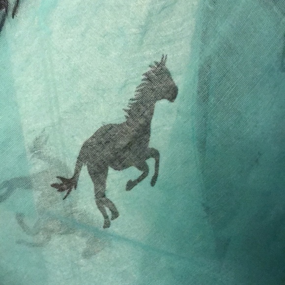 Blue Horse Scarf - Picture 2 of 2